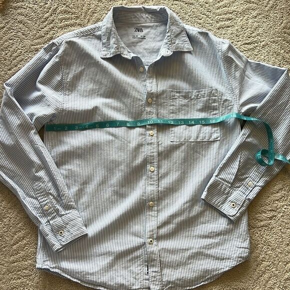 Zara STRIPED OXFORD SHIRT size 14 - Picture 10 of 13